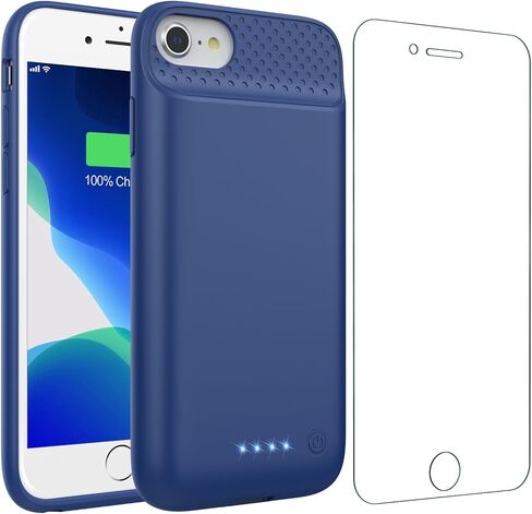 حافظة بطارية لهاتف iPhone 8/7/6s/6/SE (2022/2020)، حافظة شحن واقية محمولة وقوية بقوة 7000 مللي أمبير في الساعة، حافظة شاحن بطارية ممتدة قابلة لإعادة الشحن لهاتف iPhone 8/7/6s/6/SE (2022/2020) ( 4.7 بوصة) in Kuwait