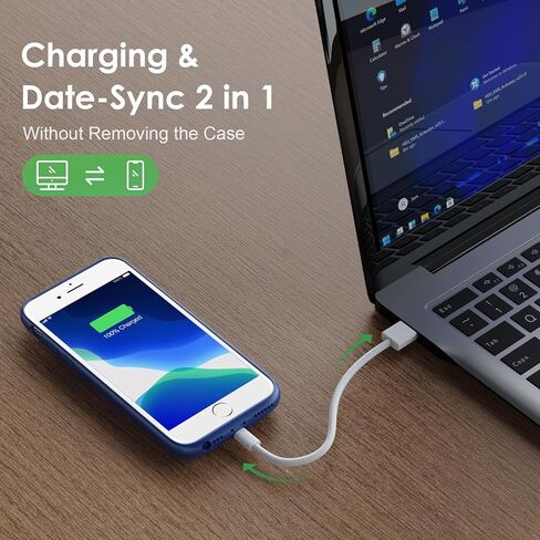 حافظة بطارية لهاتف iPhone 8/7/6s/6/SE (2022/2020)، حافظة شحن واقية محمولة وقوية بقوة 7000 مللي أمبير في الساعة، حافظة شاحن بطارية ممتدة قابلة لإعادة الشحن لهاتف iPhone 8/7/6s/6/SE (2022/2020) ( 4.7 بوصة) in Kuwait