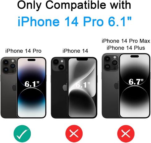 حافظة بطارية لهاتف iPhone 14 Pro (6.1 بوصة) شحن لاسلكي Qi بقدرة 10000 مللي أمبير في الساعة، نسخة احتياطية نحيفة ممتدة قابلة لإعادة الشحن مع توسيع لهاتف iPhone 14 Pro، أسود in Kuwait