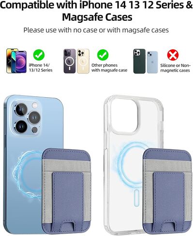 محفظة ExtreLife لمحفظة Magsafe، محفظة مغناطيسية قوية لسلسلة iPhone 15/14/13/12، محفظة حامل بطاقات مغناطيسية لمحفظة iPhone Magsafe مع فتحتين للبطاقات، جلد نباتي، تحمل 7 بطاقات، نحيفة، أسود in Saudi Arabia