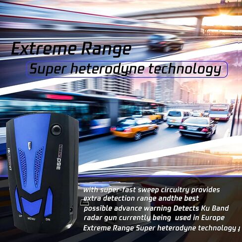 Newly Driving Aids for Cars, V7 Radar/Detector with City/Highway Mode, Long Range Tracking, Led Display, Ideal Gift for Cars (Blue) in Saudi Arabia