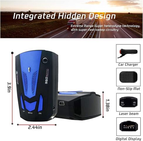 Newly Driving Aids for Cars, V7 Radar/Detector with City/Highway Mode, Long Range Tracking, Led Display, Ideal Gift for Cars (Blue) in Saudi Arabia