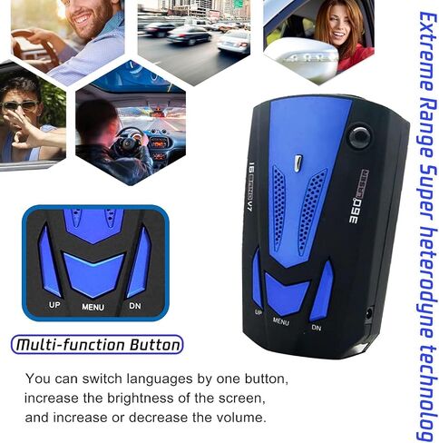 Newly Driving Aids for Cars, V7 Radar/Detector with City/Highway Mode, Long Range Tracking, Led Display, Ideal Gift for Cars (Blue) in Saudi Arabia