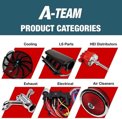 A-Team Performance - 16" Electric Radiator Cooling Fan with Wide S-Curved 10 Blades - Thermostat Kit 3000 CFM Reversible Push or Pull with Mounting Kit (12 Volts) in Saudi Arabia