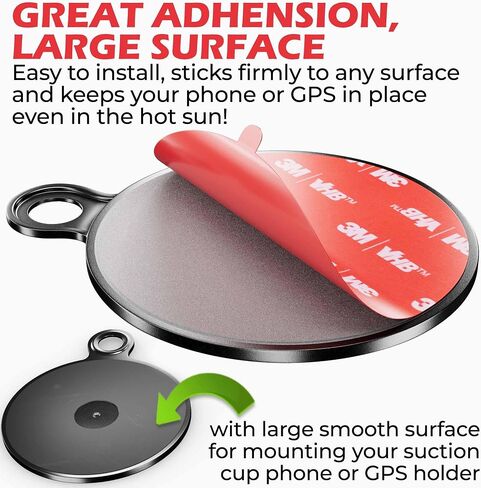 Dashboard Pad Mounting Disk for Suction Cup Mount - 3M Dashboard Sticky Pad for Car Phone Holder - Ultra Sticky Adhesive Replacement Disc for Garmin Dash Cam, GPS, iOttie Car Mount - 75mm 2-Pack in Saudi Arabia