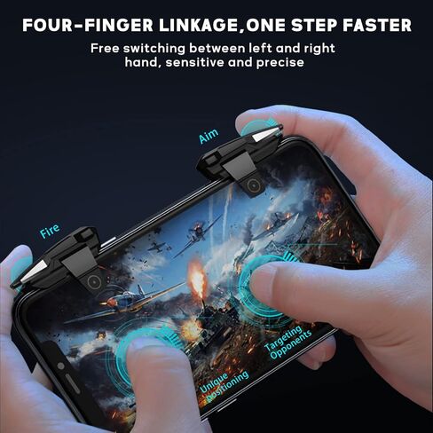 1 Pair Mobile Gaming Triggers,compatible with PUBG/Fortnitee Mobile/ Call Of Duty Mobile, L1R1 Knives Out/rules Of Survival Trigger Sensitive Shoot And Aim Trigger compatible with android & iphone in Kuwait