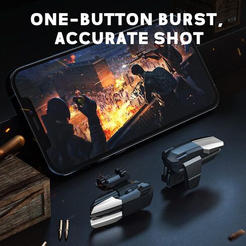 1 Pair Mobile Gaming Triggers,compatible with PUBG/Fortnitee Mobile/ Call Of Duty Mobile, L1R1 Knives Out/rules Of Survival Trigger Sensitive Shoot And Aim Trigger compatible with android & iphone in Kuwait