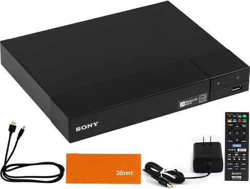 مشغل أقراص DVD من سوني، مشغل Blu Ray BDP-BX370 - مشغل أقراص Blu ray DVD مع جهاز تحكم عن بعد، واي فاي مدمج، Dolby، CD/DVD/Bluray Player Combo للتلفزيون. الحزمة - جهاز تحكم عن بعد، كابل HDMI عالي السرعة، قماش عدسة Zdirect in Kuwait
