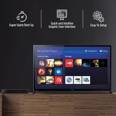 مشغل أقراص DVD من سوني، مشغل Blu Ray BDP-BX370 - مشغل أقراص Blu ray DVD مع جهاز تحكم عن بعد، واي فاي مدمج، Dolby، CD/DVD/Bluray Player Combo للتلفزيون. الحزمة - جهاز تحكم عن بعد، كابل HDMI عالي السرعة، قماش عدسة Zdirect in Kuwait