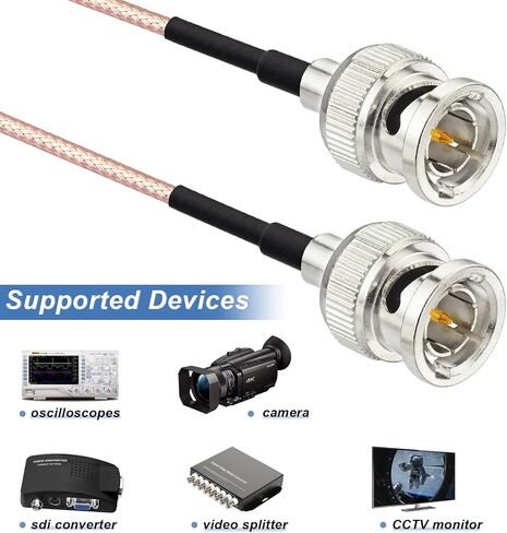 كابل Superbat 3G HD SDI كابل BNC (30 سم 75 أوم) RG179 Jumper للكاميرات ومعدات الفيديو، يدعم HD-SDI/3G-SDI/4K/8K، كابل فيديو SDI (مستقيم، قطعة واحدة) in Kuwait