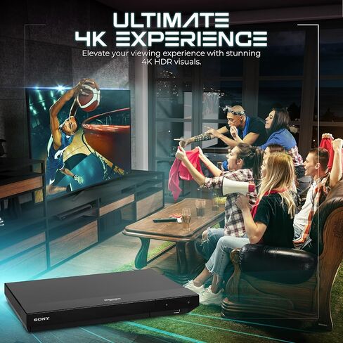 مشغل بلو راي 4K من سوني فائق الدقة UBP-X700M - مشغل أقراص CD/DVD مع جهاز تحكم عن بعد، Dolby Vision، HDR10 - Wi-Fi لبث Netflix، YouTube والمزيد. الحزمة - بلوراي، كابل HDMI، جهاز التحكم عن بعد، قماش عدسة Zdirect in Kuwait