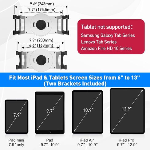 AboveTEK Retail Kiosk iPad Stand, 360° Rotating Commercial POS Tablet Stand, Fits 6"-13" (Screens) iPad Mini Pro-Business Swivel Tablet Holder, for Store Office Reception Kitchen Desktop (Black) in Saudi Arabia
