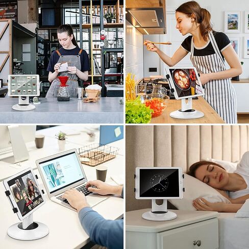 AboveTEK Retail Kiosk iPad Stand, 360° Rotating Commercial POS Tablet Stand, Fits 6"-13" (Screens) iPad Mini Pro-Business Swivel Tablet Holder, for Store Office Reception Kitchen Desktop (Black) in Saudi Arabia