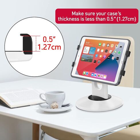 AboveTEK Retail Kiosk iPad Stand, 360° Rotating Commercial POS Tablet Stand, Fits 6"-13" (Screens) iPad Mini Pro-Business Swivel Tablet Holder, for Store Office Reception Kitchen Desktop (Black) in Saudi Arabia
