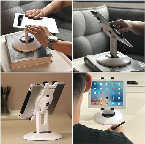 AboveTEK Retail Kiosk iPad Stand, 360° Rotating Commercial POS Tablet Stand, Fits 6"-13" (Screens) iPad Mini Pro-Business Swivel Tablet Holder, for Store Office Reception Kitchen Desktop (Black) in Saudi Arabia