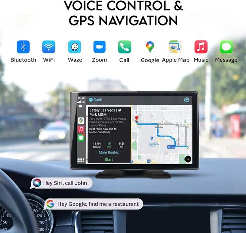 [جديد 2024] جهاز Apple Carplay وAndroid Auto اللاسلكي المحمول | كاميرا داش 4K، شاشة لمس 9 بوصة | ملحقات السيارة ستيريو | كاميرا احتياطية 1080 بكسل | بلوتوث مزدوج، وصلة مرآة لمحول الصوت للسيارة / AUX/FM/GPS in Kuwait
