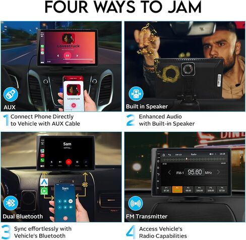 [جديد 2024] جهاز Apple Carplay وAndroid Auto اللاسلكي المحمول | كاميرا داش 4K، شاشة لمس 9 بوصة | ملحقات السيارة ستيريو | كاميرا احتياطية 1080 بكسل | بلوتوث مزدوج، وصلة مرآة لمحول الصوت للسيارة / AUX/FM/GPS in Kuwait