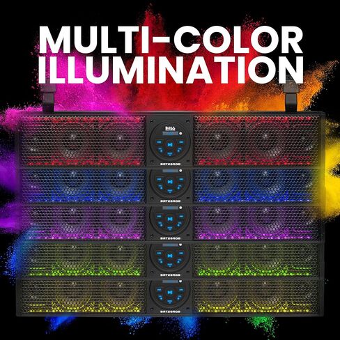 BOSS Audio Systems BRT26RGB ATV UTV Sound Bar System - 26 Inches Wide, IPX5 Rated Weatherproof, Bluetooth Audio, Amplified, 4 inch Speakers, 1 Inch Tweeters, USB Port, RGB Multicolor Illumination in Kuwait