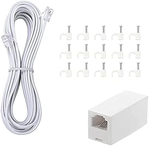 3Pack RJ11 Cable Phone Cord for Landline - 6ft Telephone Cord - Male to Male for Landline Phone and Fax - Black in Saudi Arabia