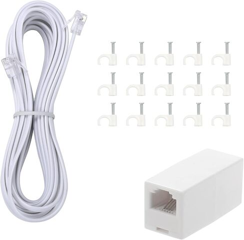 3Pack RJ11 Cable Phone Cord for Landline - 6ft Telephone Cord - Male to Male for Landline Phone and Fax - Black in Saudi Arabia