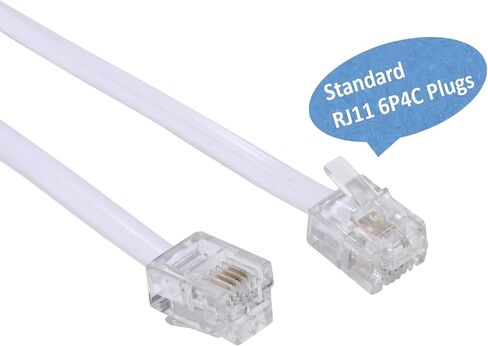 3Pack RJ11 Cable Phone Cord for Landline - 6ft Telephone Cord - Male to Male for Landline Phone and Fax - Black in Saudi Arabia