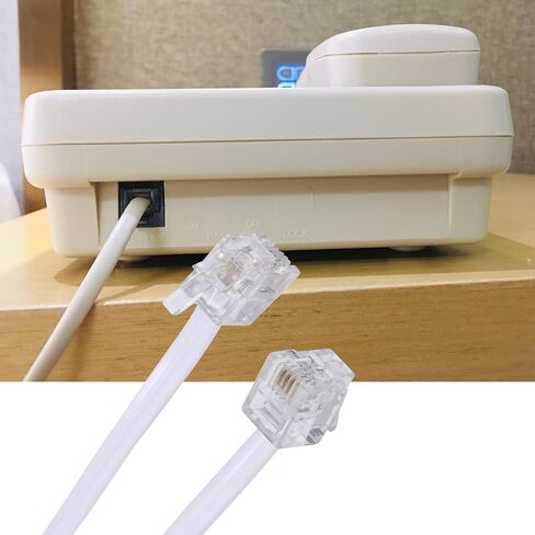 3Pack RJ11 Cable Phone Cord for Landline - 6ft Telephone Cord - Male to Male for Landline Phone and Fax - Black in Saudi Arabia