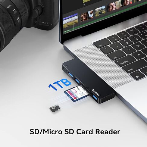 موزع RayCue USB C، موزع 7 في 1 USB C إلى HDMI، 2 USB 3.1 GEN1 و5 جيجابت في الثانية منفذ بيانات من النوع C، منفذ HDMI 4K، شحن PD 100W، قارئ بطاقة SD، لهاتف iPhone 15/Mac/Dell/Acer/HP/ ASUS/Steam Deck/Rog Ally in Kuwait