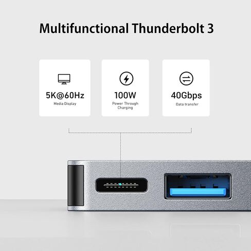 RayCue USB C Hub, 7 in 1 USB C to HDMI Splitter, 2 USB 3.1 GEN1 and 5Gbps Type-C Data Port, 4K HDMI Port, PD 100W Charging, SD Card Reader, for iPhone 15/Mac/Dell/Acer/HP/ASUS/Steam Deck/Rog Ally in Saudi Arabia