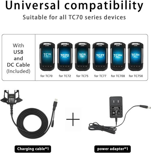كابل شاحن USB ومحول لرمز الحمار الوحشي TC70 TC70X TC72 TC75 TC75X TC77، شاحن فائق السرعة 5 فولت/3 أمبير (CBL-TC7X-SERL1-01)، ملحقات الكمبيوتر المحمول التي تعمل باللمس PDA، شاحن الماسح الضوئي in Kuwait