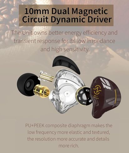 CCZ USB C Headphones in Ear Monitor Wired Earbud, 1DD HiFi Bass Immersive Sound Usbc Earphones, for Samsung S23 FE S22/ iPhone 15(Plus/Pro/Pro Max) CCZ Coffee Bean (Black Mic-Type C) in Kuwait