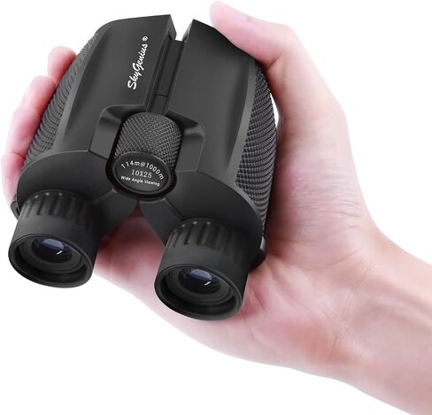 SkyGenius 10x25 مناظير مدمجة مع رؤية واضحة مناظير مدمجة للبالغين والأطفال، مناظير صغيرة للجيب للمسرح والحفلات الموسيقية، والسفر في الهواء الطلق، ومشاهدة المعالم السياحية، والصيد، والمشي لمسافات طويلة in Saudi Arabia