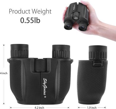SkyGenius 10x25 مناظير مدمجة مع رؤية واضحة مناظير مدمجة للبالغين والأطفال، مناظير صغيرة للجيب للمسرح والحفلات الموسيقية، والسفر في الهواء الطلق، ومشاهدة المعالم السياحية، والصيد، والمشي لمسافات طويلة in Saudi Arabia