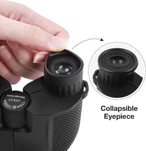 SkyGenius 10x25 مناظير مدمجة مع رؤية واضحة مناظير مدمجة للبالغين والأطفال، مناظير صغيرة للجيب للمسرح والحفلات الموسيقية، والسفر في الهواء الطلق، ومشاهدة المعالم السياحية، والصيد، والمشي لمسافات طويلة in Saudi Arabia