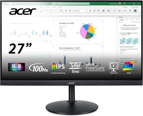 Acer R241Y Bbix 23.8" Full HD (1920 x 1080) IPS Monitor | AMD FreeSync Technology | Ultra-Thin | Edge-to-Edge | Zero-Frame | 1ms VRB | 75Hz | (HDMI & VGA ports) in Saudi Arabia