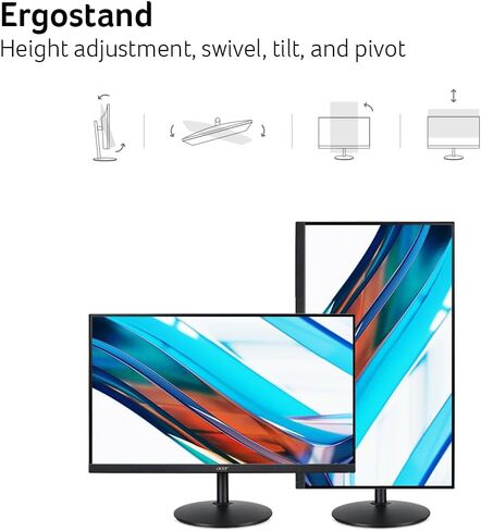 Acer R241Y Bbix 23.8" Full HD (1920 x 1080) IPS Monitor | AMD FreeSync Technology | Ultra-Thin | Edge-to-Edge | Zero-Frame | 1ms VRB | 75Hz | (HDMI & VGA ports) in Saudi Arabia