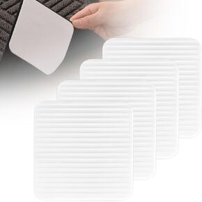 Rug Gripper Carpet Tape Non Slip Rug Pads Grippers Reusable and Washable Area Under Rug Carpet Tape Stickers Anti Slip Grips for Hardwood Floors, Tile, Wood 4 Pack