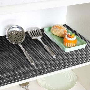 Drawer Liners for Kitchen Cabinets Shelf Liner Non Adhesive Durable Protective Cabinet Mat Non Slip Pantry Liner for Cabinets, Kitchen, Storage, Desks 17.5 * 10"