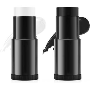 2 Pack Black White Face Paint Stick, Each Color 1 oz Cream Blendable Halloween Face Body Eye Painting Sticks for Sports Events Special Effects Makeup Kit, Full Coverage Skin Paints for Adults Kids