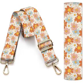 Purse Strap Replacement Crossbody, 3.8cm Wide Shoulder Strap Adjustable Replacement Belt Gold Buckle, Handbag Crossbody Bag Strap Luxury Peony Flowers