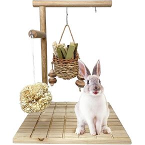 kathson Bunny Chew Toys for Teeth Grinding, Rabbit Wooden Scratch Board Feet Pad Platform Small Animals Play Toy for Guinea Pigs Chinchilla Hamsters Other Rodent Pets in Kuwait