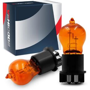 VEHICODE PWY24W Bulb Amber Yellow Halogen 12V 24W 12181NA 12174 Turn Signal DRL Parking Daytime Running Light CANBus Lamp (2 Pack)