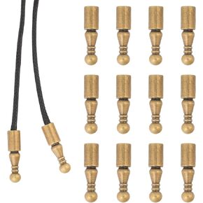 CHGCRAFT 12Pcs Bolo Tie Tips Replacement End Caps Long Alloy Cord Ends Gunmetal Smooth Metal Accessories Retro Bolo Tie Tips for Clothes Decoring Sweater Chain Bracelet DIY Crafts Making Findings