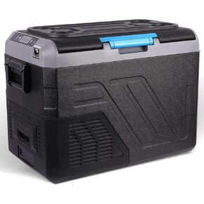 C052-032 Car Refrigerator 12v Portable Freezer Fast Cooling 75.5℉ to-8℉ 35Liter(37QT) Compressor Cooler 12/24V DC & 110-240V AC for RV Camping Travel Truck Boat Home Use, Black