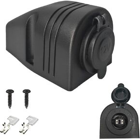 12V/24V 10900028 Threaded Socket Surface Mount Outlet, 12V Cigarette Lighter Splitter Outlet Power Socket Adapter Connector for Engel Fridge, 4WD 4x4 Camper Trailer Marine Boat Caravan