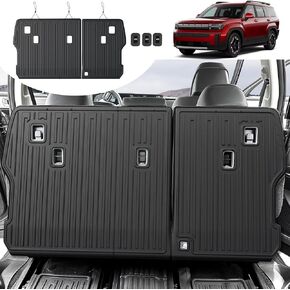 Floor Mats for 2024 2025 Hyundai Santa Fe-All Weather Cargo Mat with Backrest Mat for 2025 Hyundai Santa Fe Calligraphy Accessories (Fit Hybrid and Fuel)