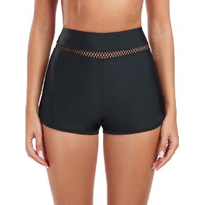 Women’s High Waisted Swim Board Shorts Full Liner Swimsuit Bottoms Quick Dry Boyshorts Bathing Suit Bottoms