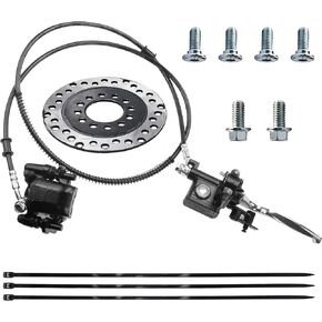 PRO BAT Rear Hydraulic Disc Brake System Caliper ATV Quad Rear Hand Brake Assembly Master Cylinder Caliper Come with Dis Brake Pads for 50cc 70cc 90cc 110cc 125cc 150cc Quad Bike ATV Buggy, Black