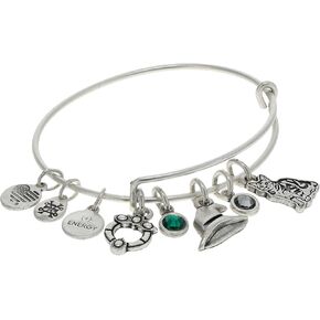 Alex and Ani AS622122 سوار قابل للتوسيع، هاري بوتر، البروفيسور ماكغوناغال متعدد السحر قابل للتوسيع، فضي رافائيلي، أخضر، أساور