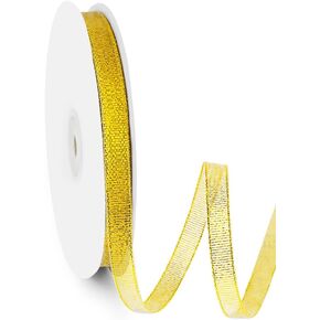 3/8" Width x 50 Yards Metallic Glitter Ribbon with Spool, Silver Glitter Ribbon Perfect for Gift Wrapping, Festival Decoration, Wedding, Christmas, DIY Craft Projects