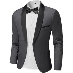 سترة رجالي كاجوال من MrSure بزر واحد وطية صدر شال، معاطف خفيفة الوزن لحفلات الزفاف in Kuwait